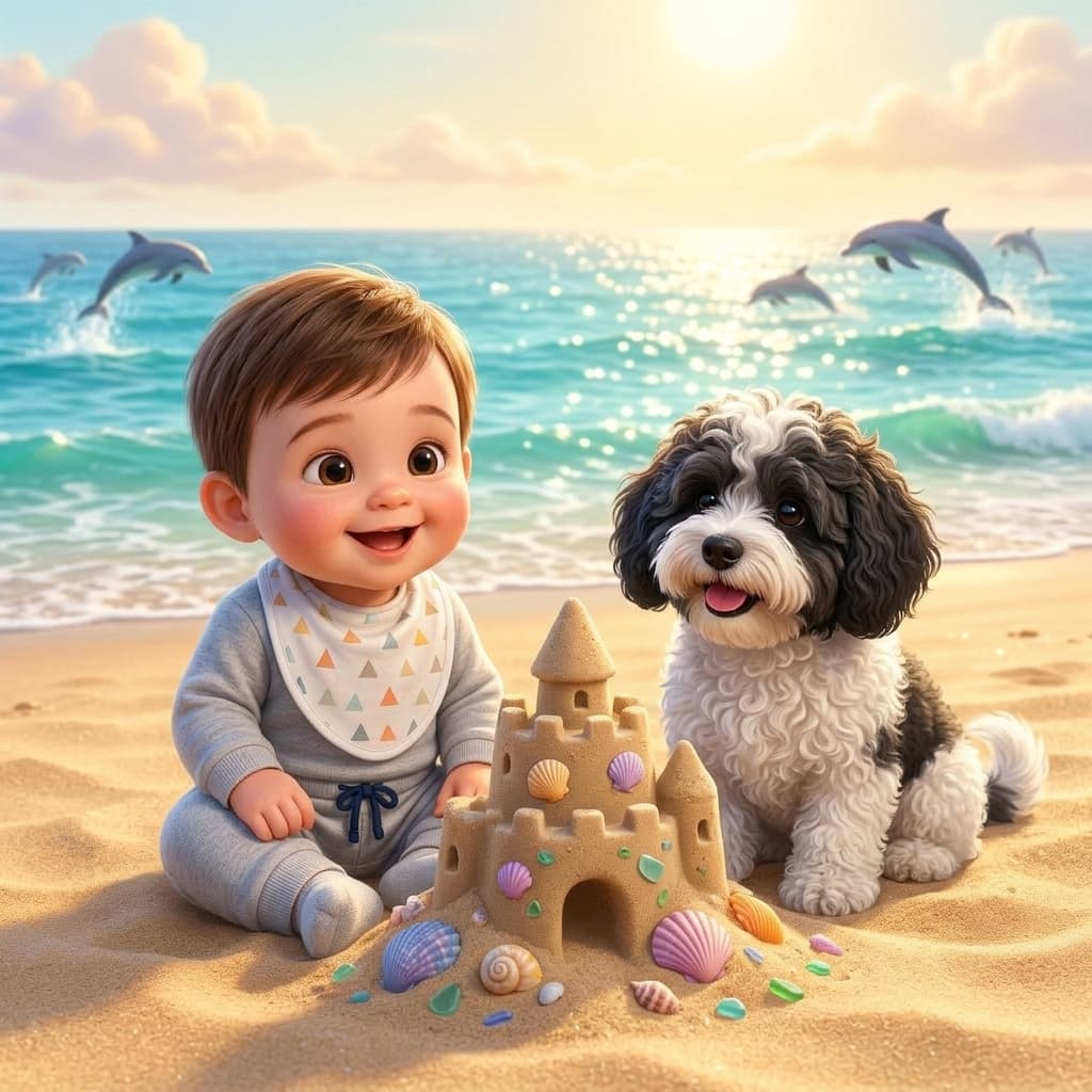 A Day at the Beach adventure illustration preview