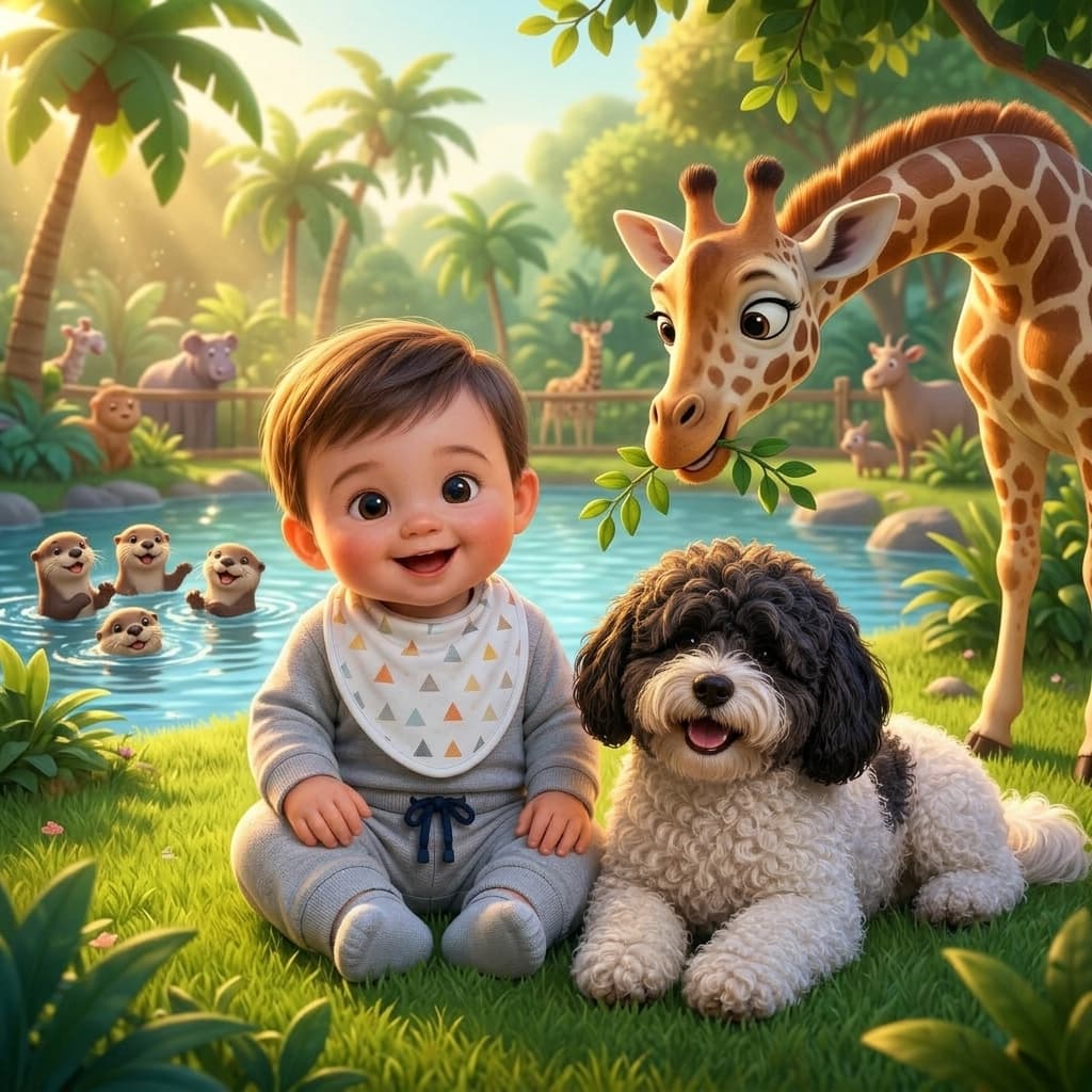 A Day at the Zoo adventure illustration preview